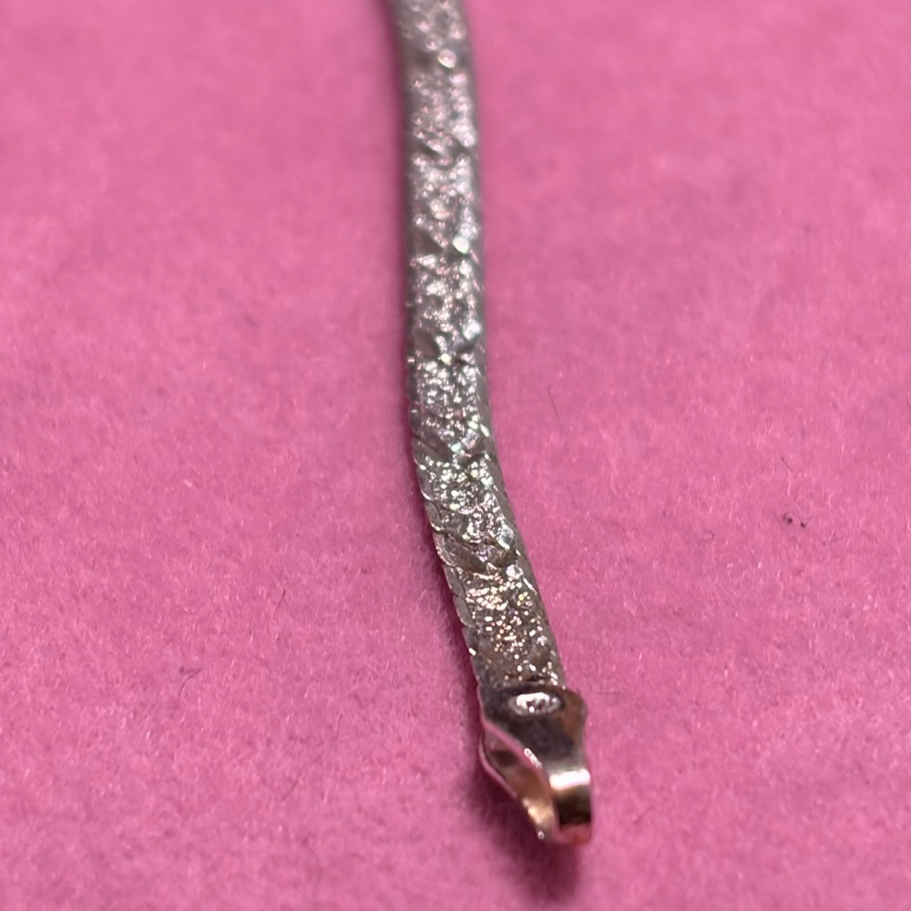 Sterling silver flat chain bracelet
